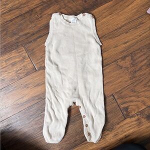 Beige Knit Kids overalls